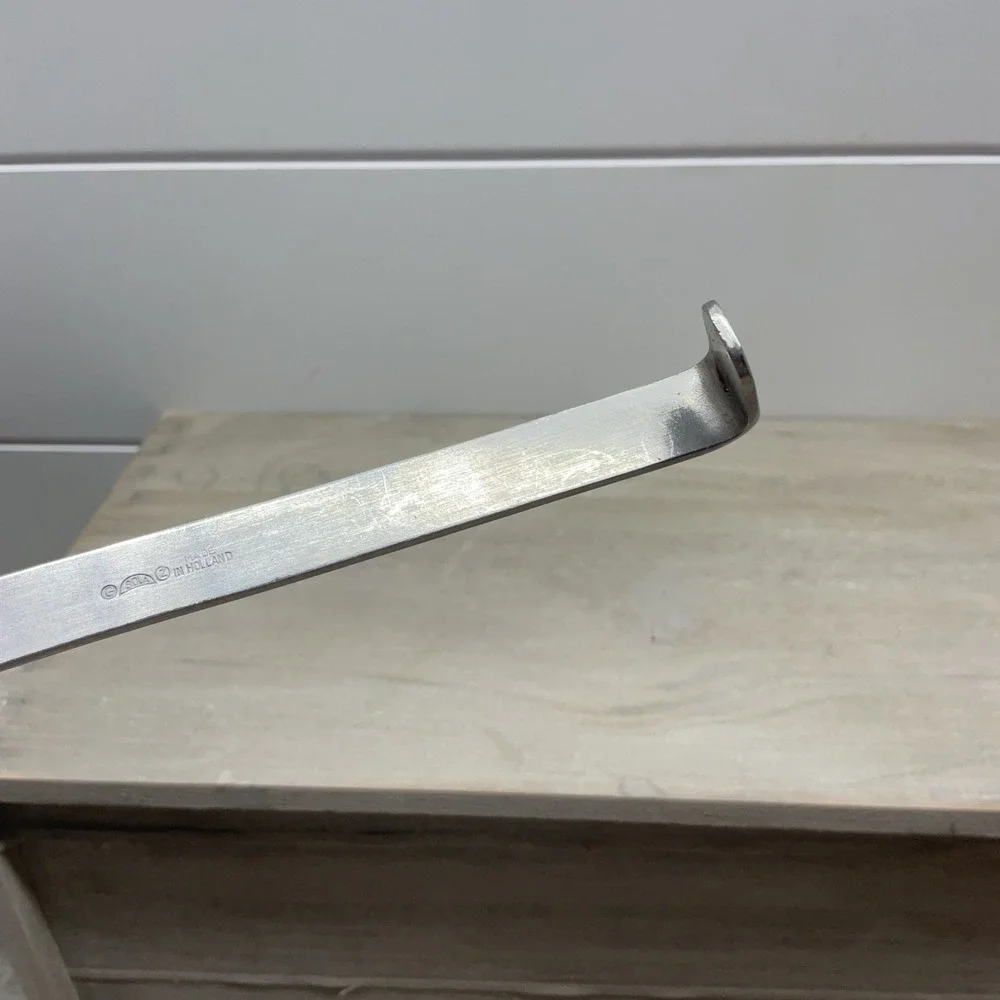 Vintage Sola Holland Stainless Steel Soup Ladle Hook Handle Made in Holland MCM